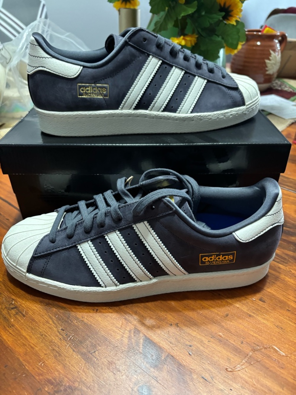 Adidas Superstar Gray with White Stripes Size 8 NEW